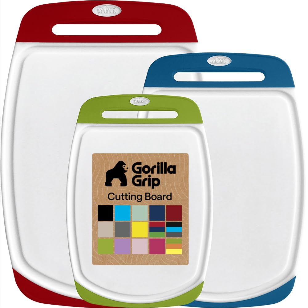 Gorilla Grip Reversible Cutting Board Set | 3-Piece