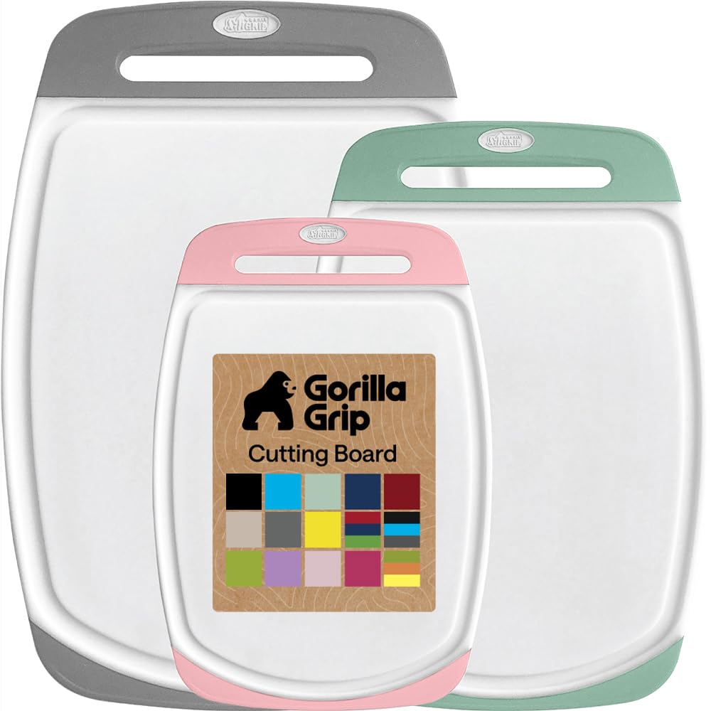 Gorilla Grip Reversible Cutting Board Set | 3-Piece