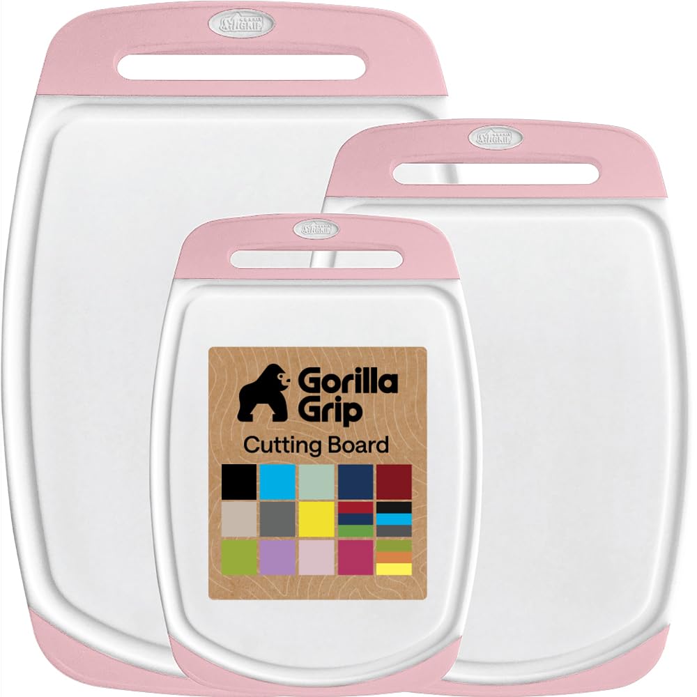 Gorilla Grip Reversible Cutting Board Set | 3-Piece