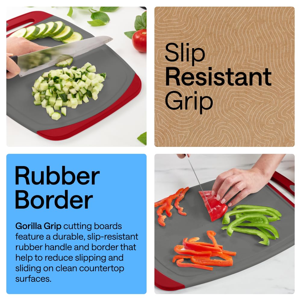 Gorilla Grip Reversible Cutting Board Set | 3-Piece