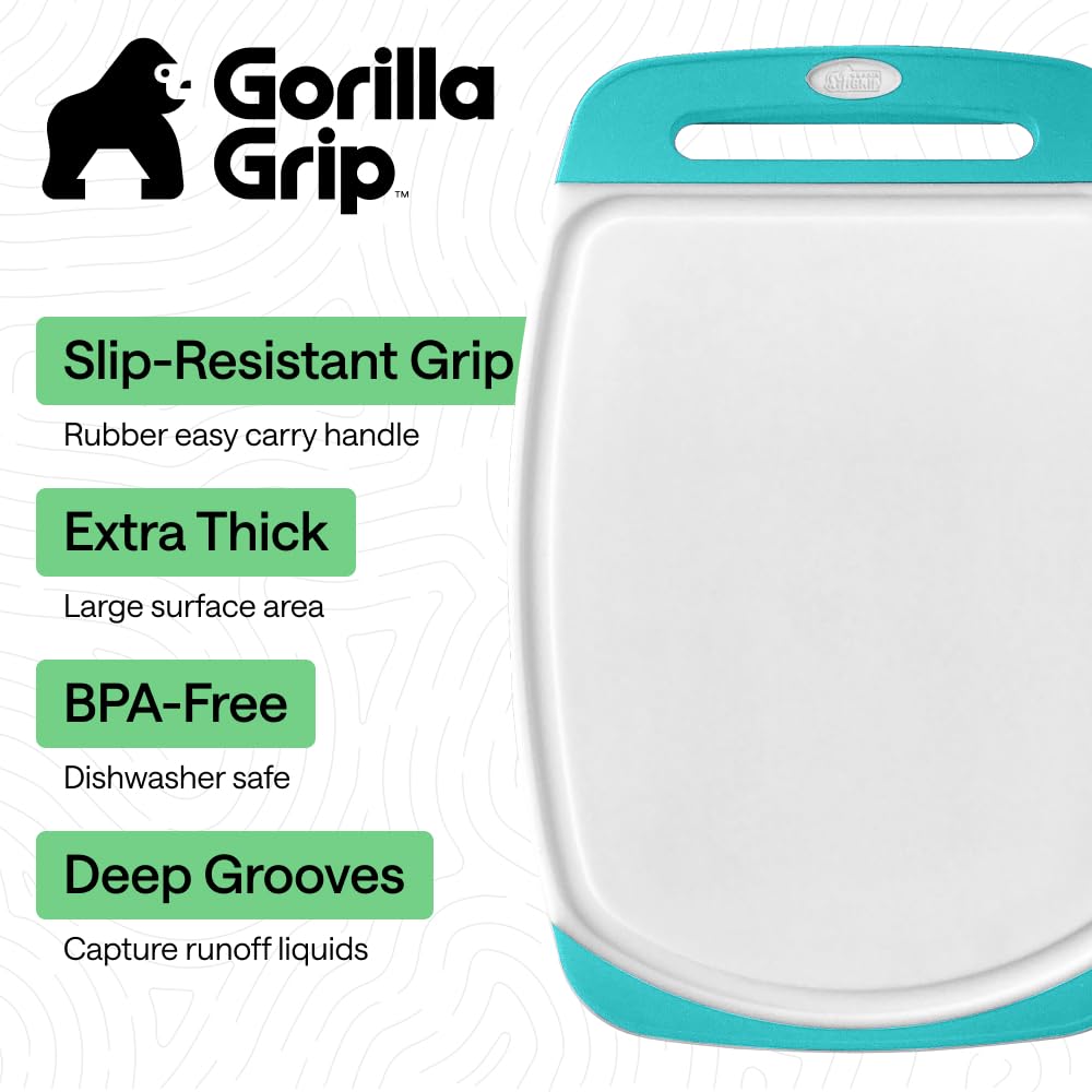 Gorilla Grip Reversible Cutting Board Set | 3-Piece