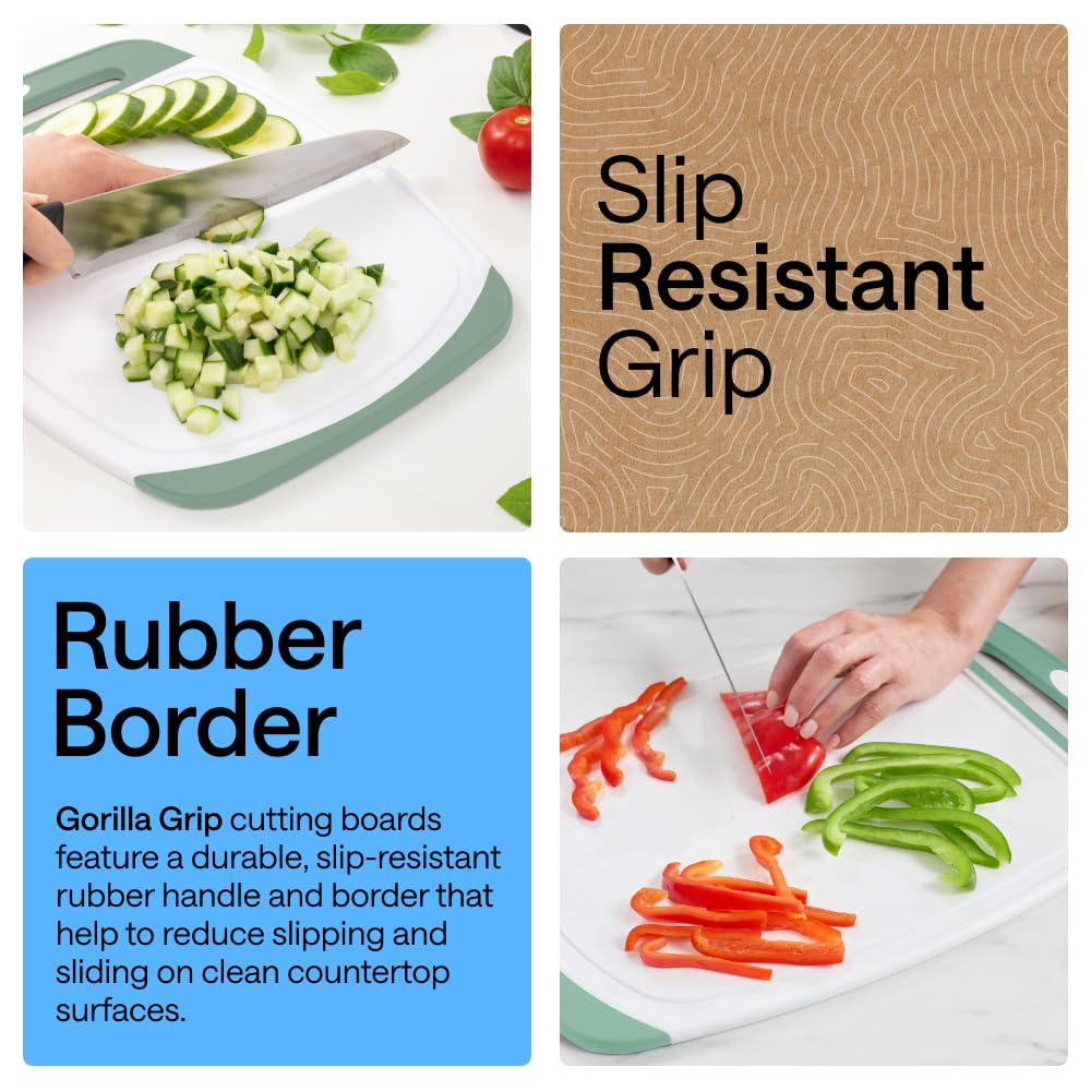 Gorilla Grip Reversible Cutting Board Set | 3-Piece