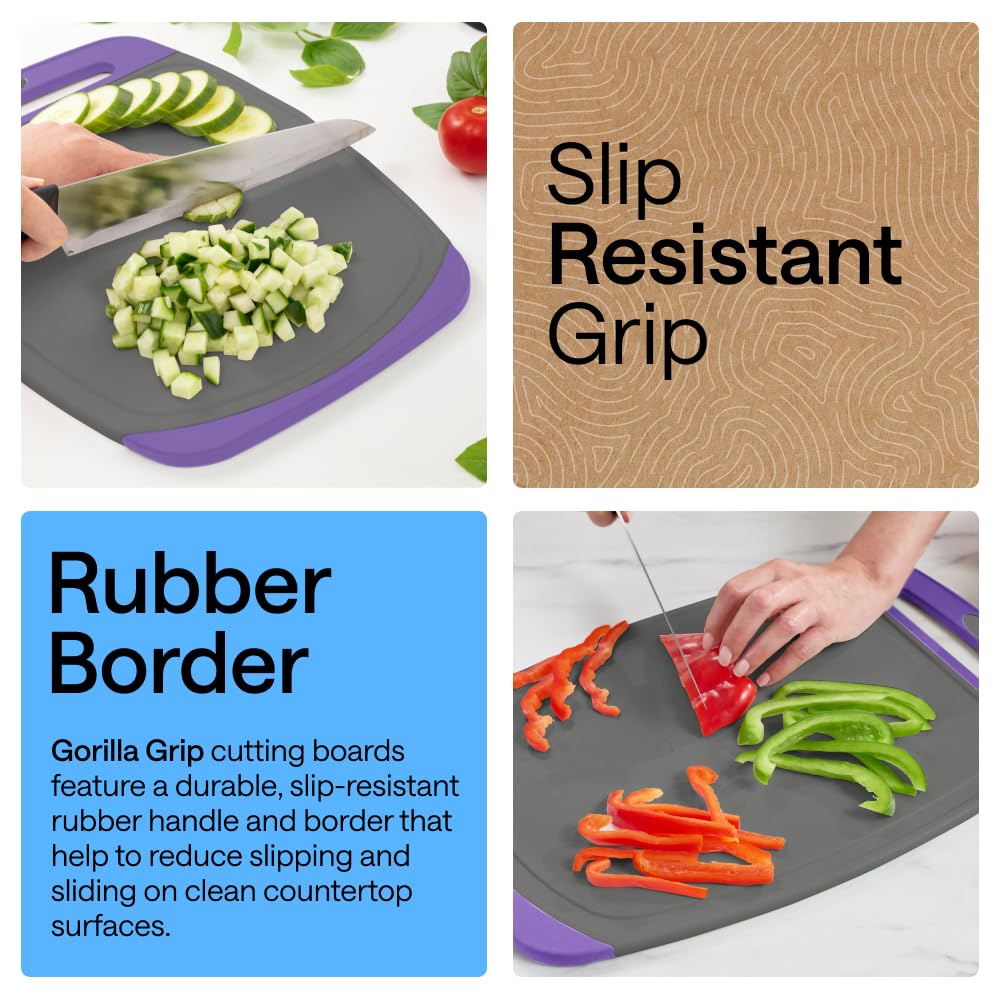 Gorilla Grip Reversible Cutting Board Set | 3-Piece