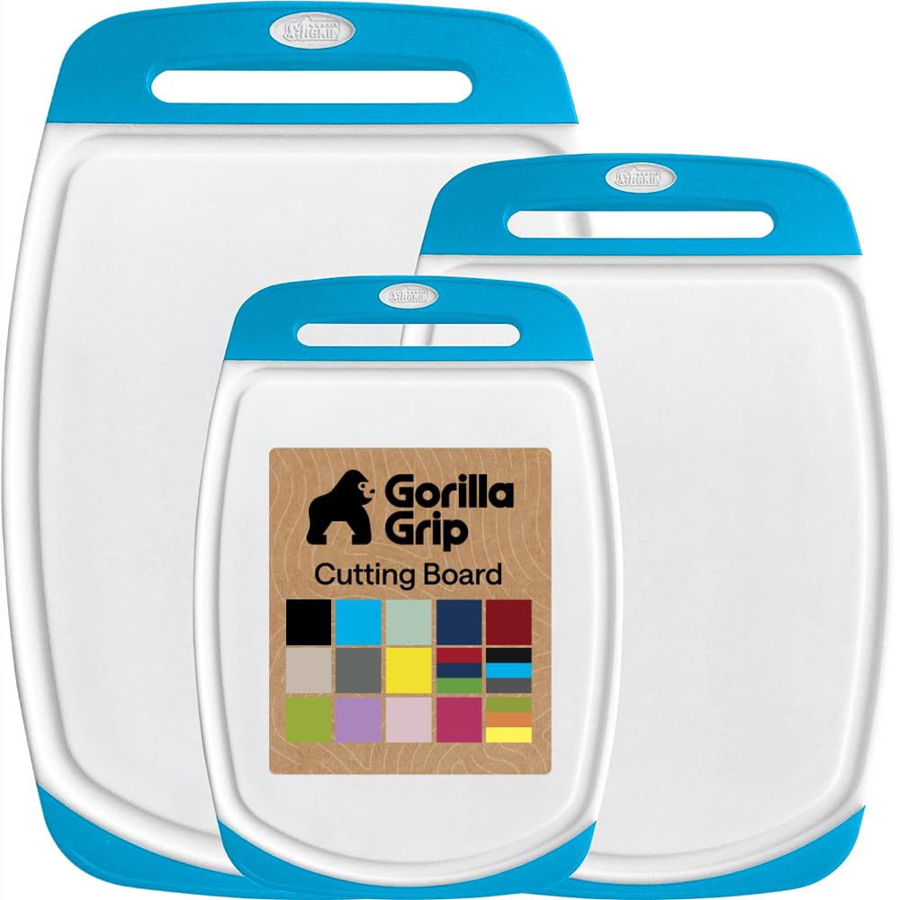 Gorilla Grip Reversible Cutting Board Set | 3-Piece