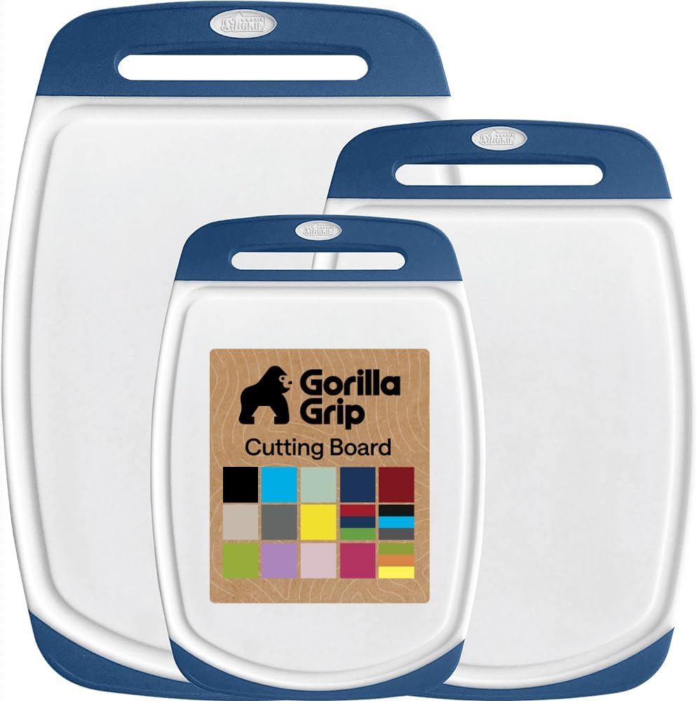 Gorilla Grip Reversible Cutting Board Set | 3-Piece