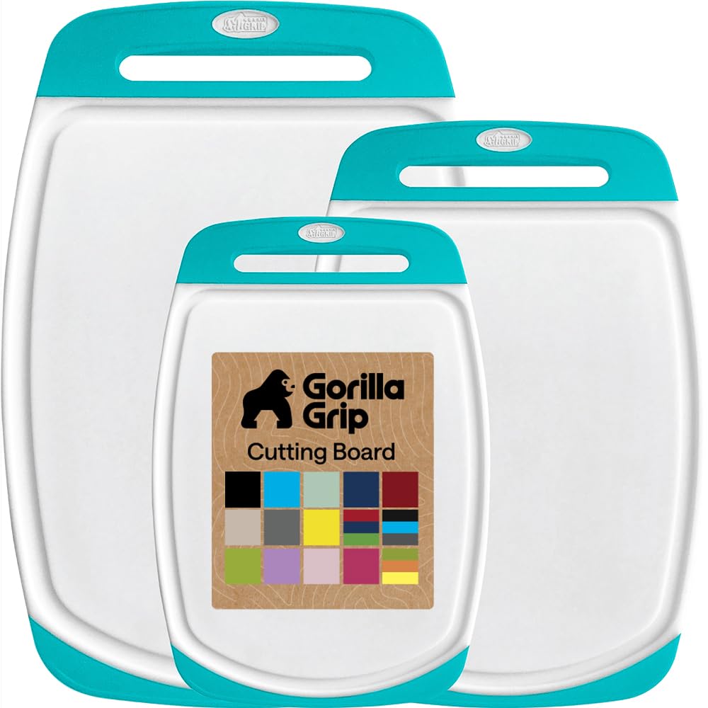 Gorilla Grip Reversible Cutting Board Set | 3-Piece
