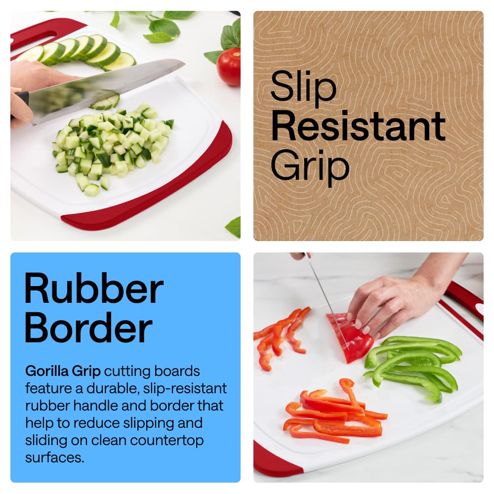 Gorilla Grip Reversible Cutting Board Set | 3-Piece