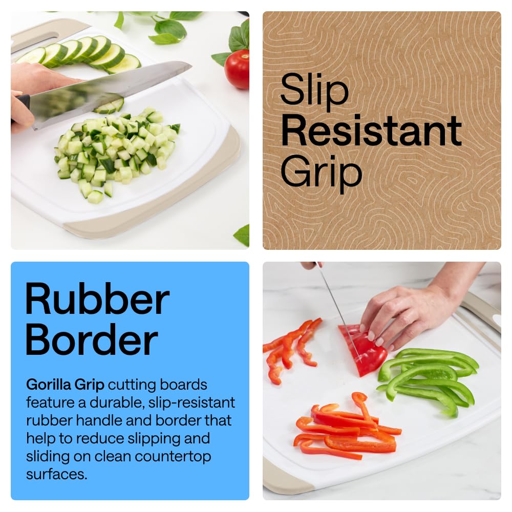 Gorilla Grip Reversible Cutting Board Set | 3-Piece