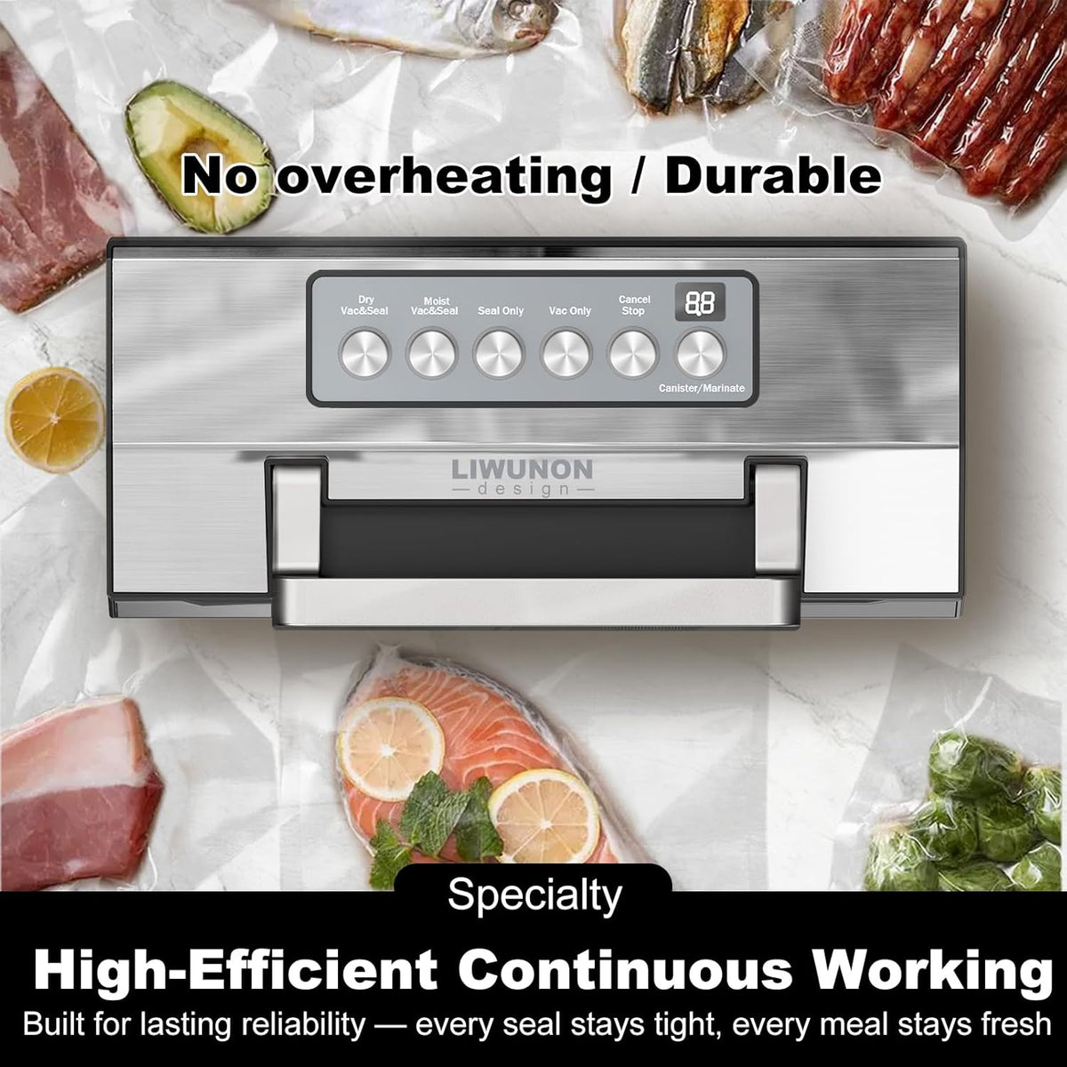 LIWUNON Precision Fast Vacuum Sealer | Dual Heat Seal