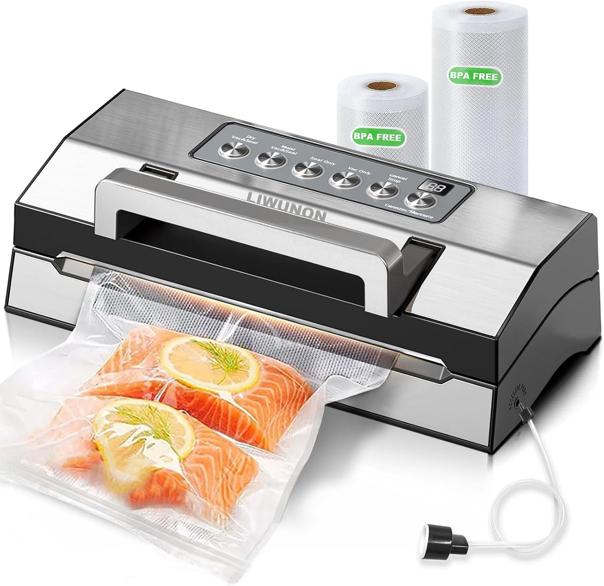 LIWUNON Precision Fast Vacuum Sealer | Dual Heat Seal