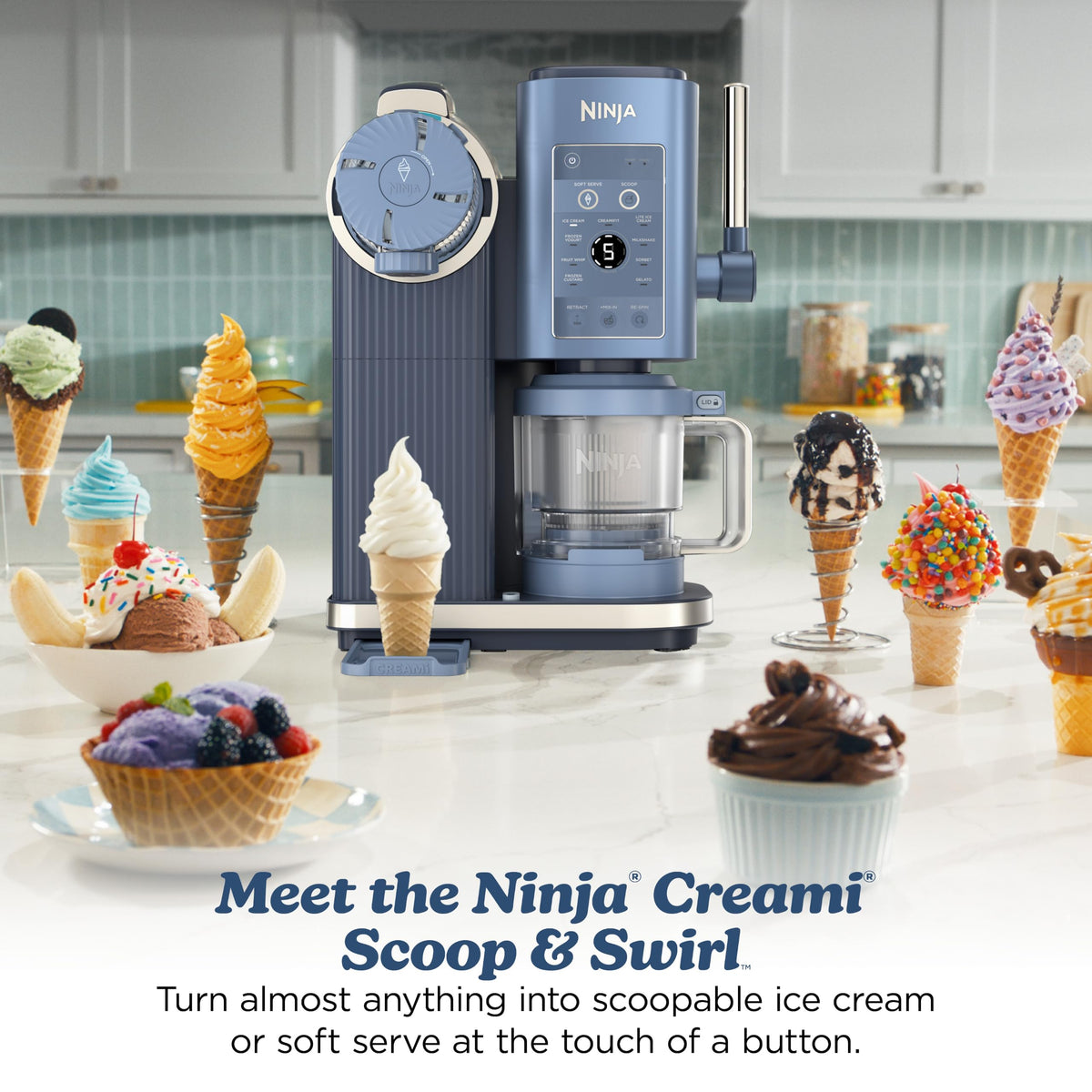 Ninja CREAMi Scoop & Swirl 13-in-1 Ice Cream Maker | NC701
